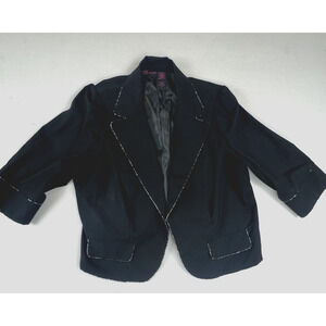 Vintage Torrid Open‎ Blazer Womens 4 Stretch Black Lined Chic Casual Business